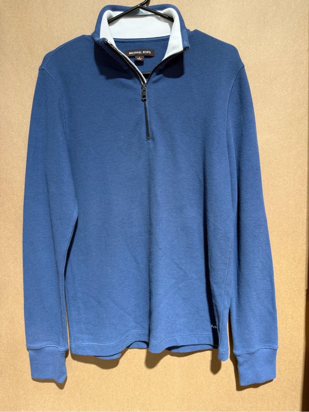 Michael Kors Men's Royal Blue Zip-Neck Pullover Sweater